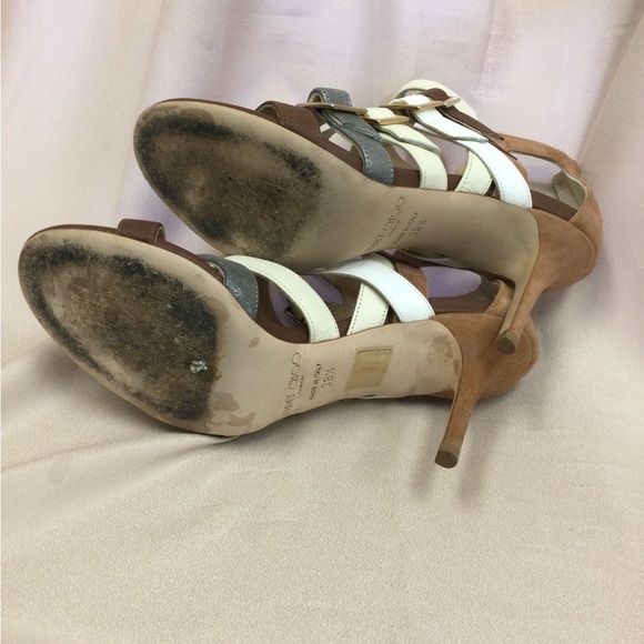 Jimmy Choo Women's Strappy Sandals - Brown, White, and Silver - Picture 10 of 11